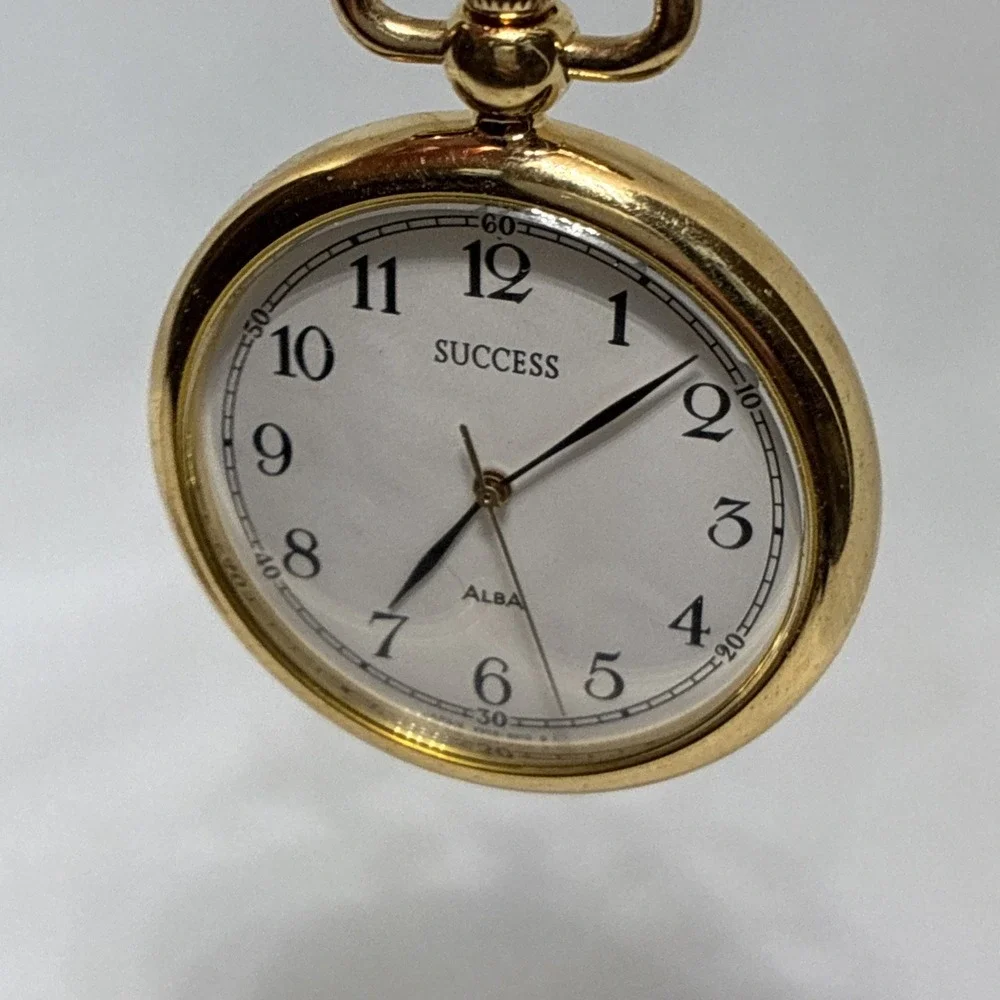 Vintage SEIKO SUCCESS Alba V306-9A00 Quartz Pocket Watch - Running!